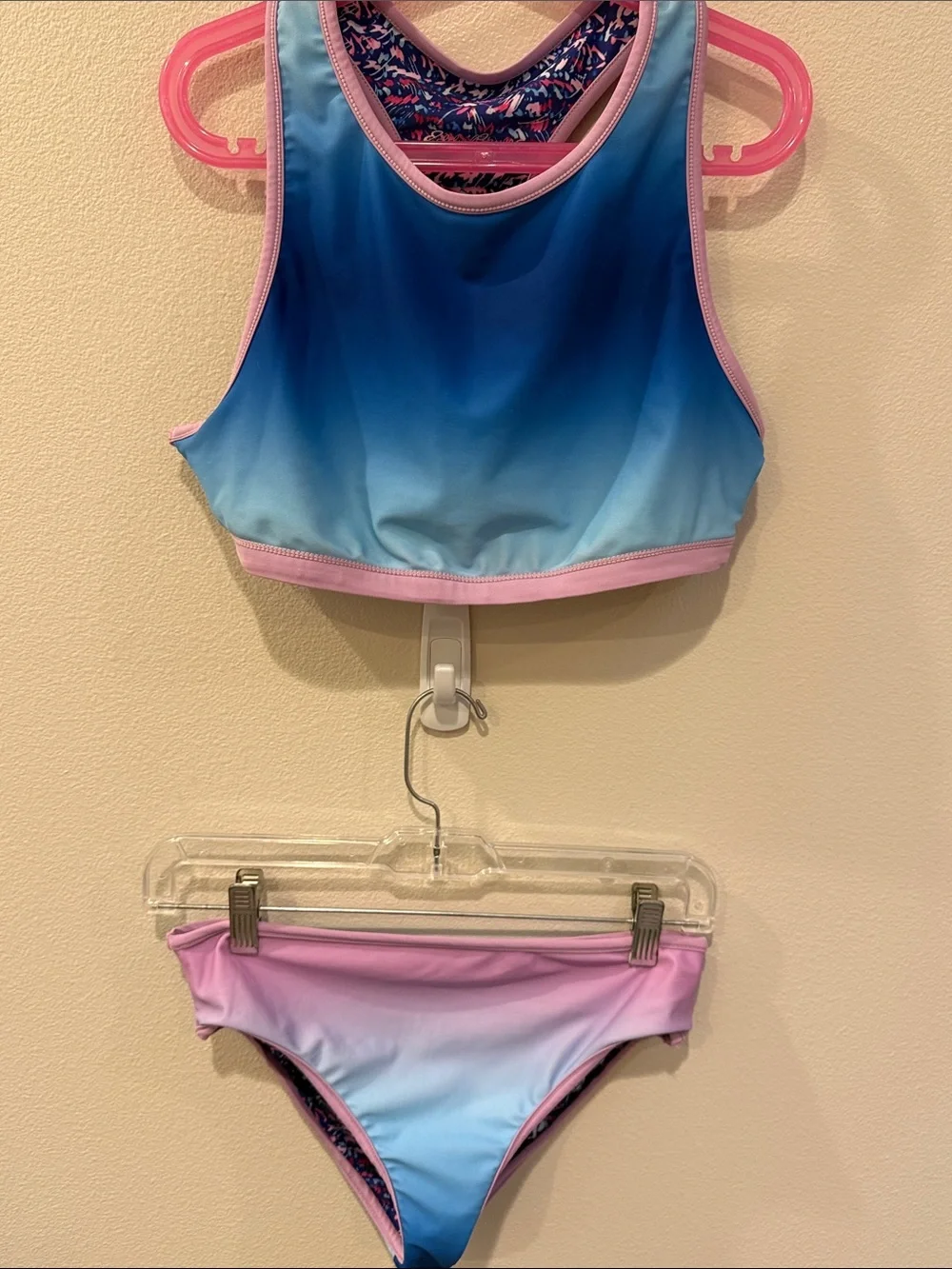 Eddie Bauer Girls 4 Piece Reversible Swim Set in Purple 14/16